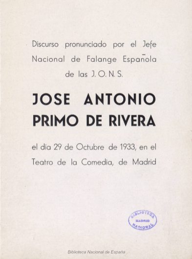 Discurso fundacional Falange Española